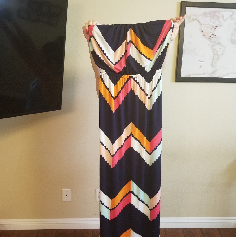 Chevron maxi sleeveless dress